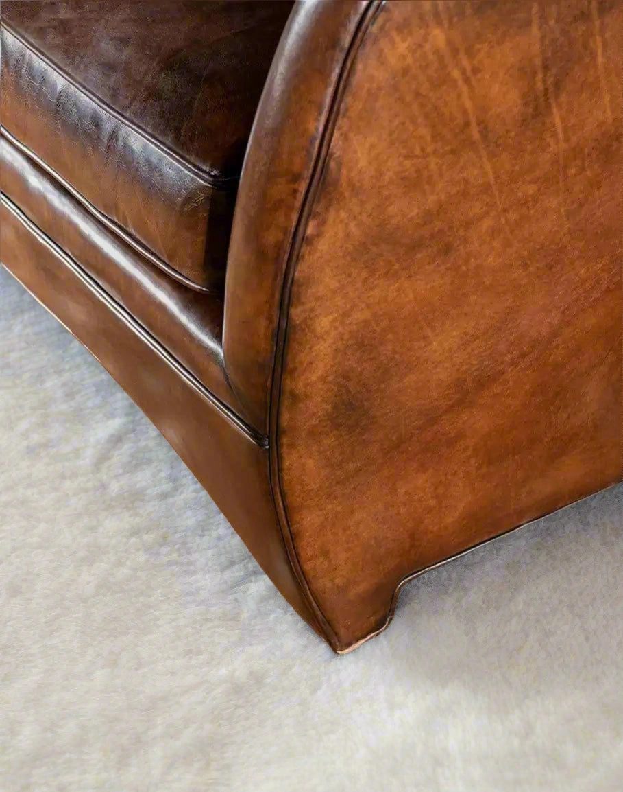 Benton Rustic Leather Sofa