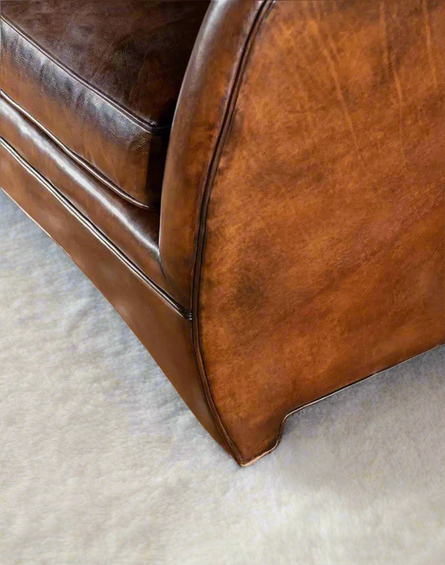 Benton Rustic Leather Sofa