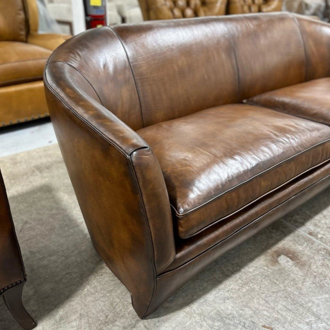Benton Rustic Leather Sofa
