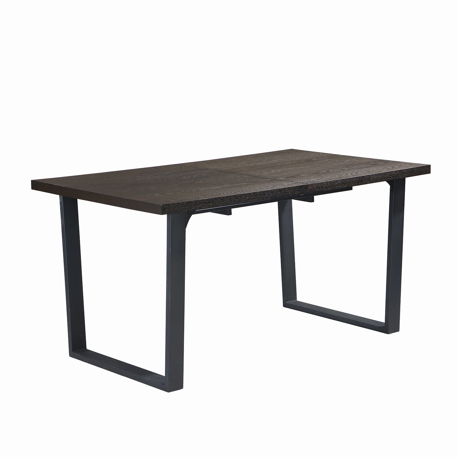 BERN 6-8 Seater Dark Oak Extending Dining Table with Metal Legs