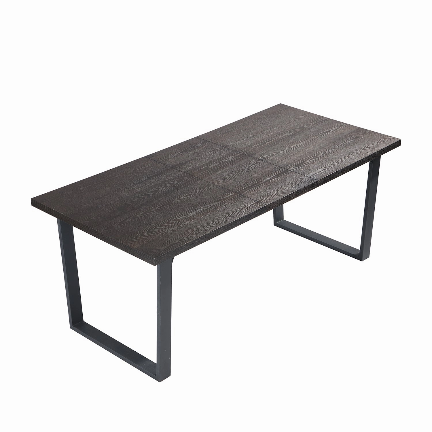 BERN 6-8 Seater Dark Oak Extending Dining Table with Metal Legs