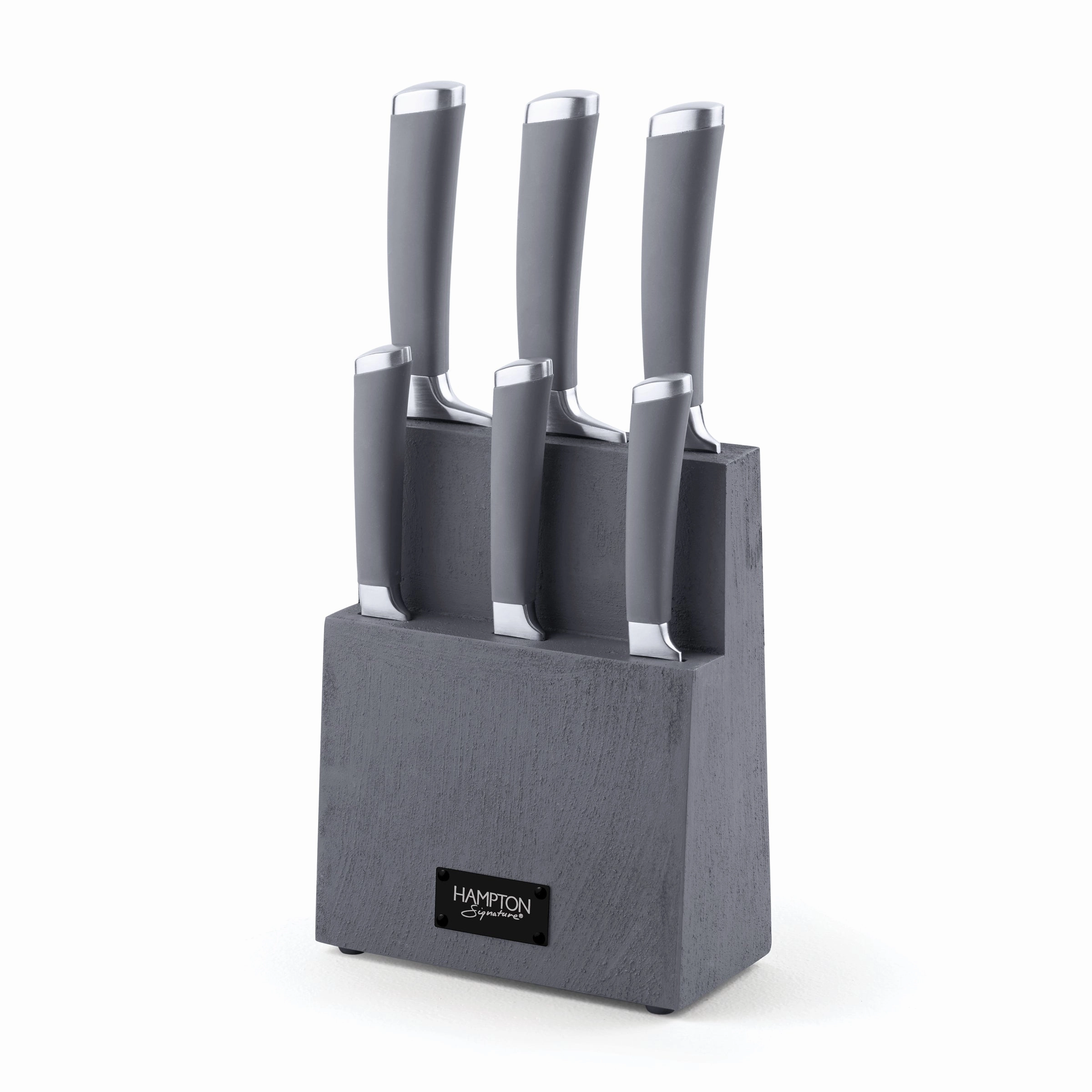 Beton 7 Piece Textured Cutlery Block Set