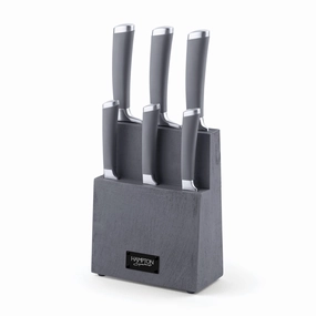 Beton 7 Piece Textured Cutlery Block Set