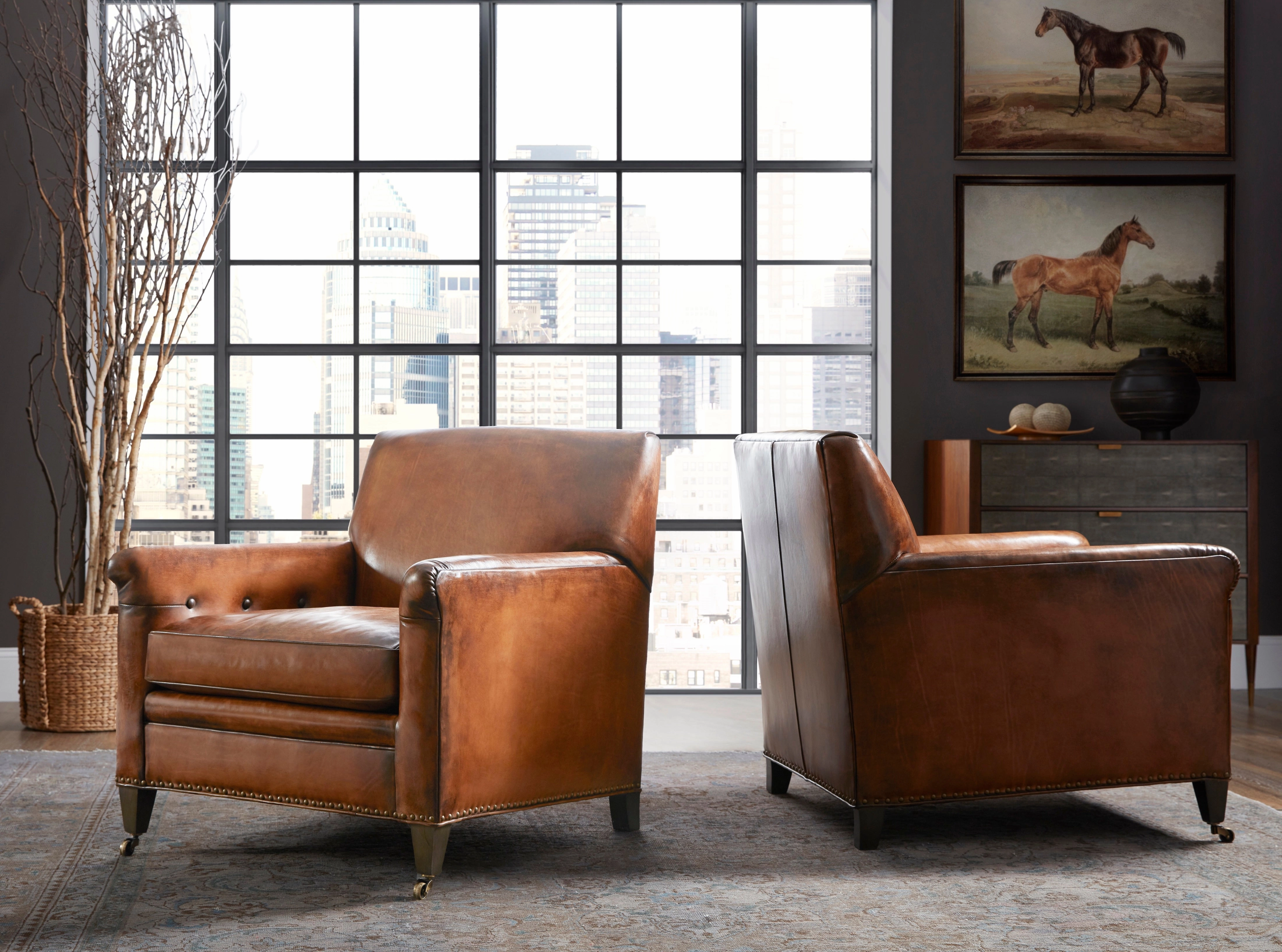 Bigfork Burnished Leather Chair