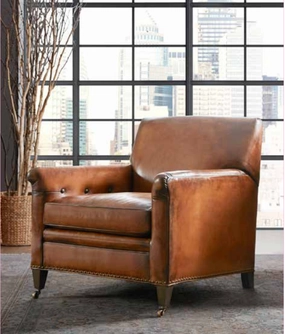 Bigfork Burnished Leather Chair vanity mirror, wall mirror