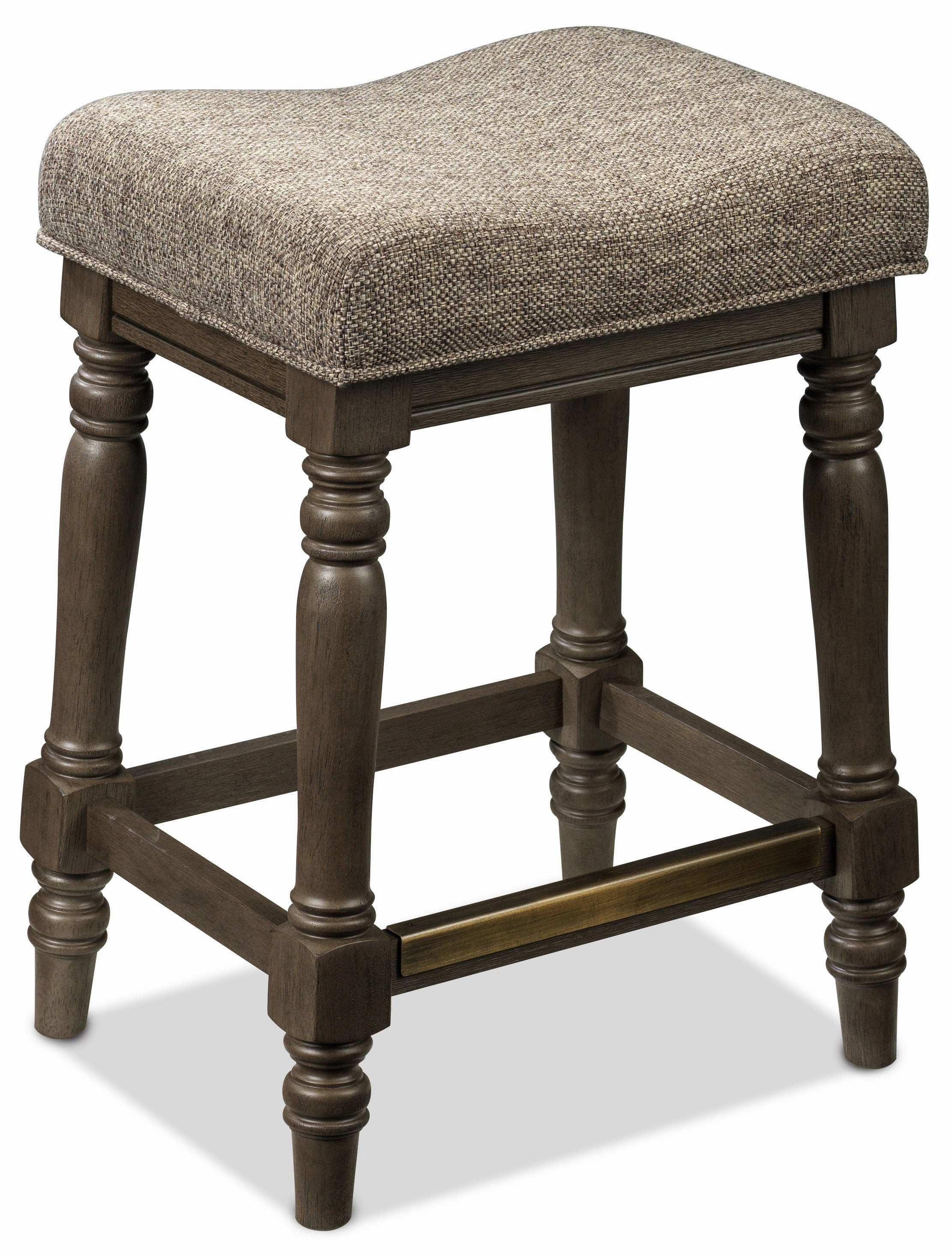 Bilboa 7-Piece Counter Height Dining Set with 6 Counter Backless Stools - Roasted Oak