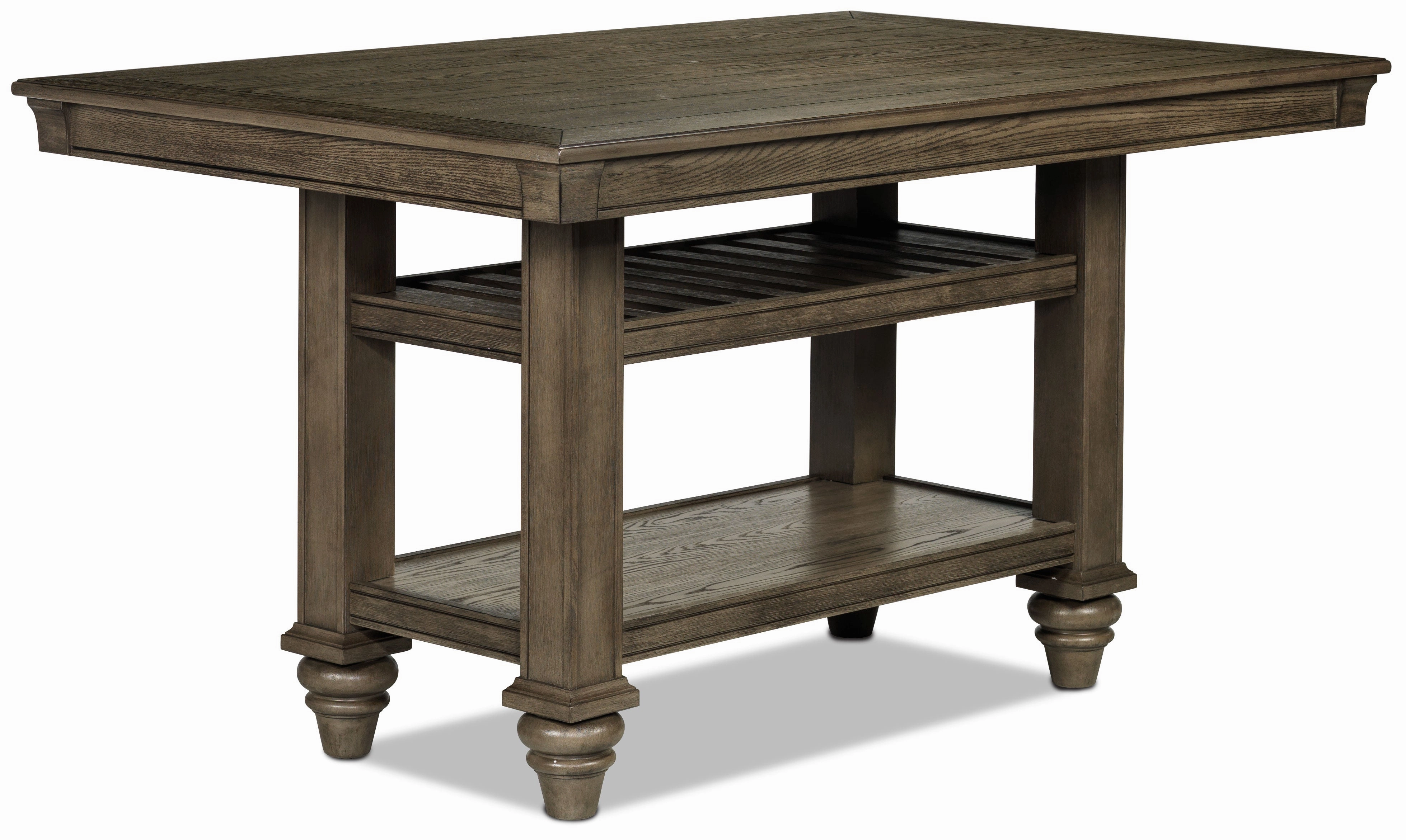 Bilboa 7-Piece Counter Height Dining Set with 6 Counter Backless Stools - Roasted Oak