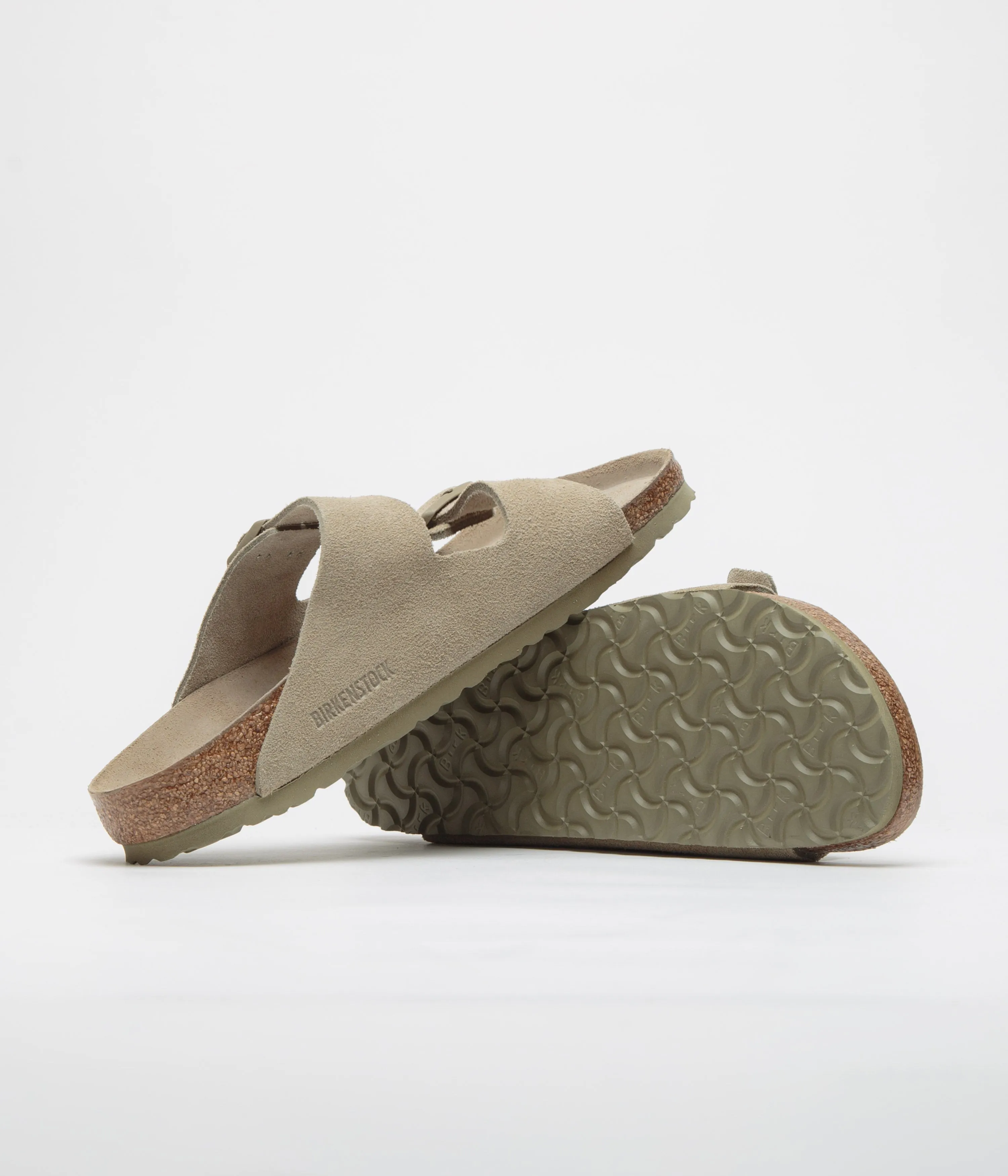 Birkenstock Arizona SFB Narrow Sandals - Faded Khaki Birkenstock Shoes