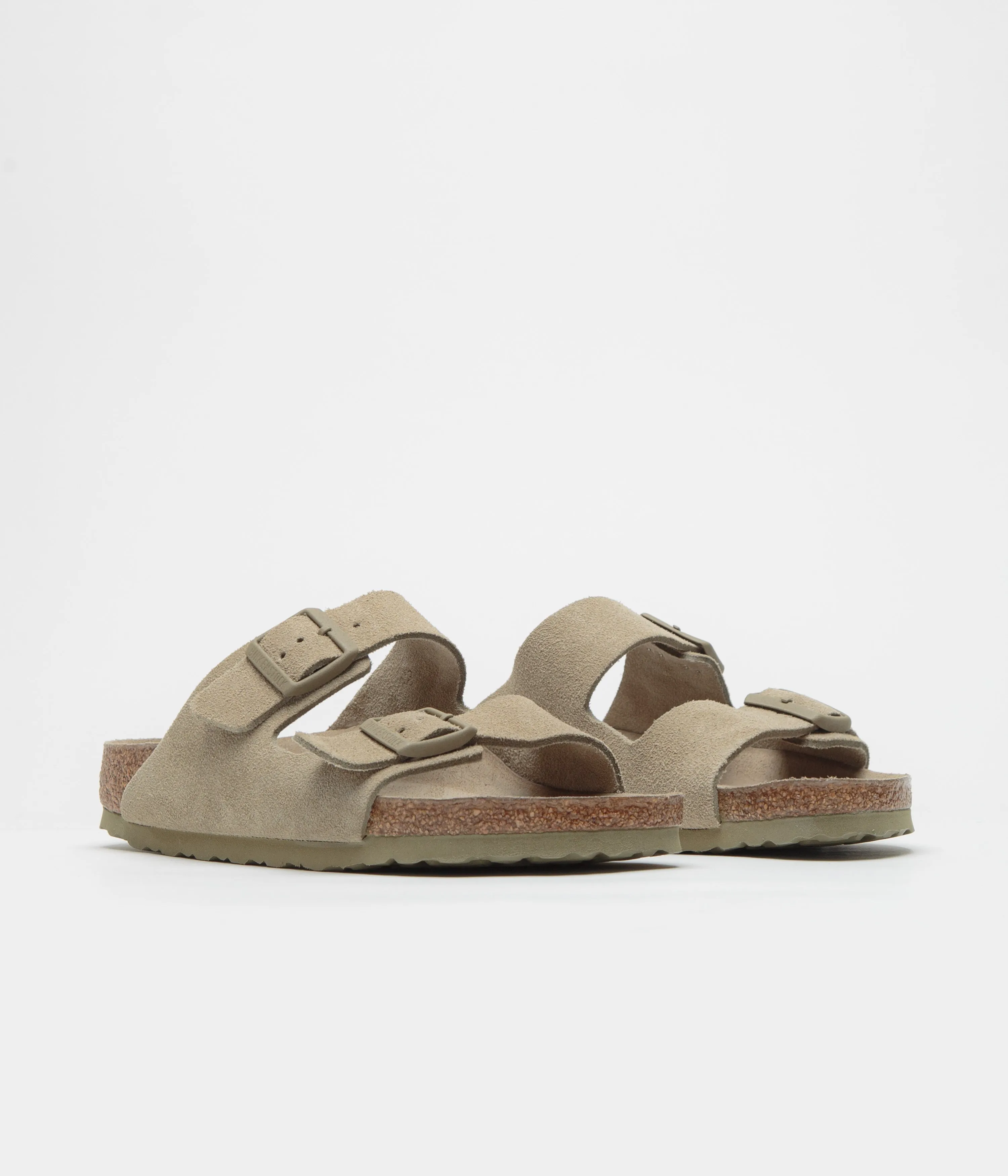Birkenstock Arizona SFB Narrow Sandals - Faded Khaki Birkenstock Shoes