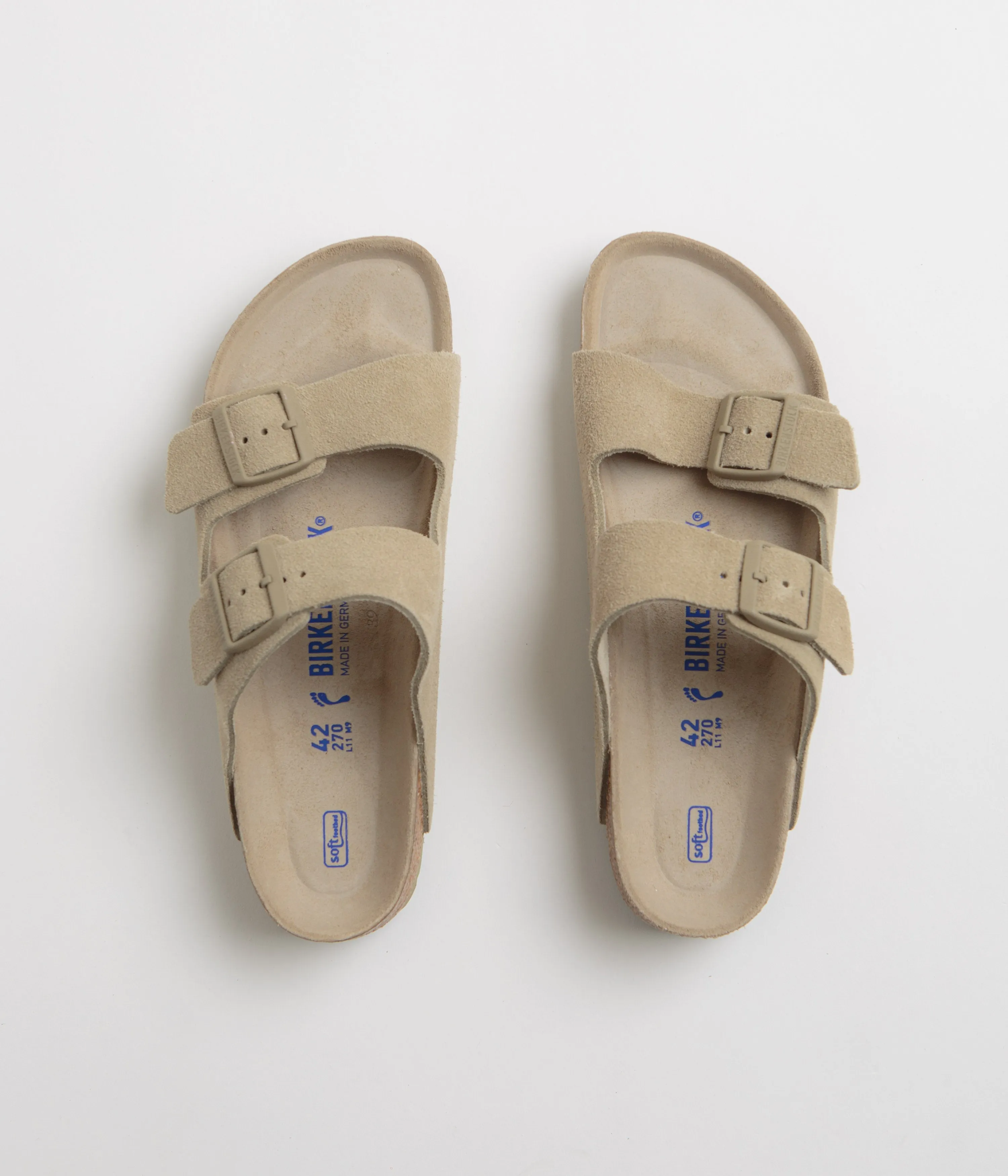 Birkenstock Arizona SFB Narrow Sandals - Faded Khaki Birkenstock Shoes