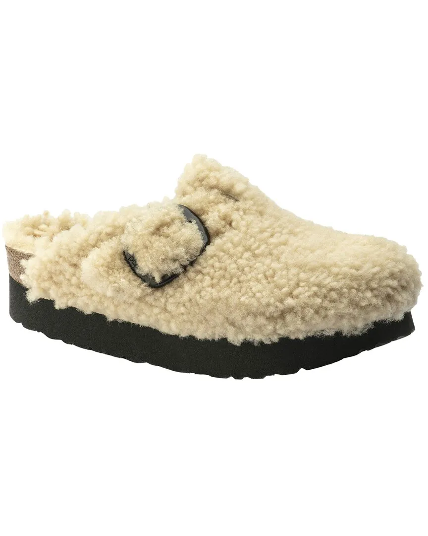 Birkenstock Boston Narrow Big Buckle Platform Shearling Slipper