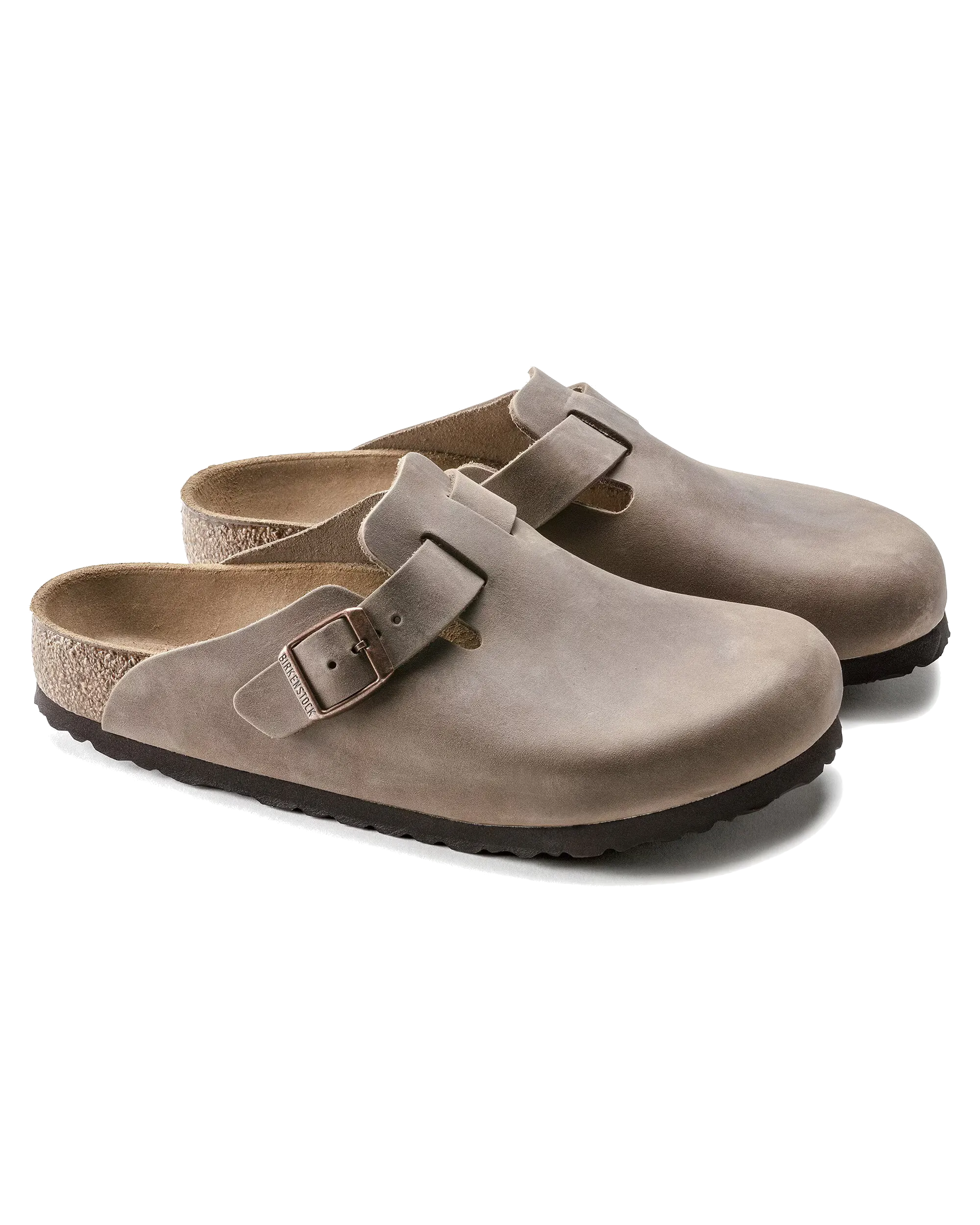 Birkenstock Shoes Boston Oiled Leather Sandals in Tobacco Brown