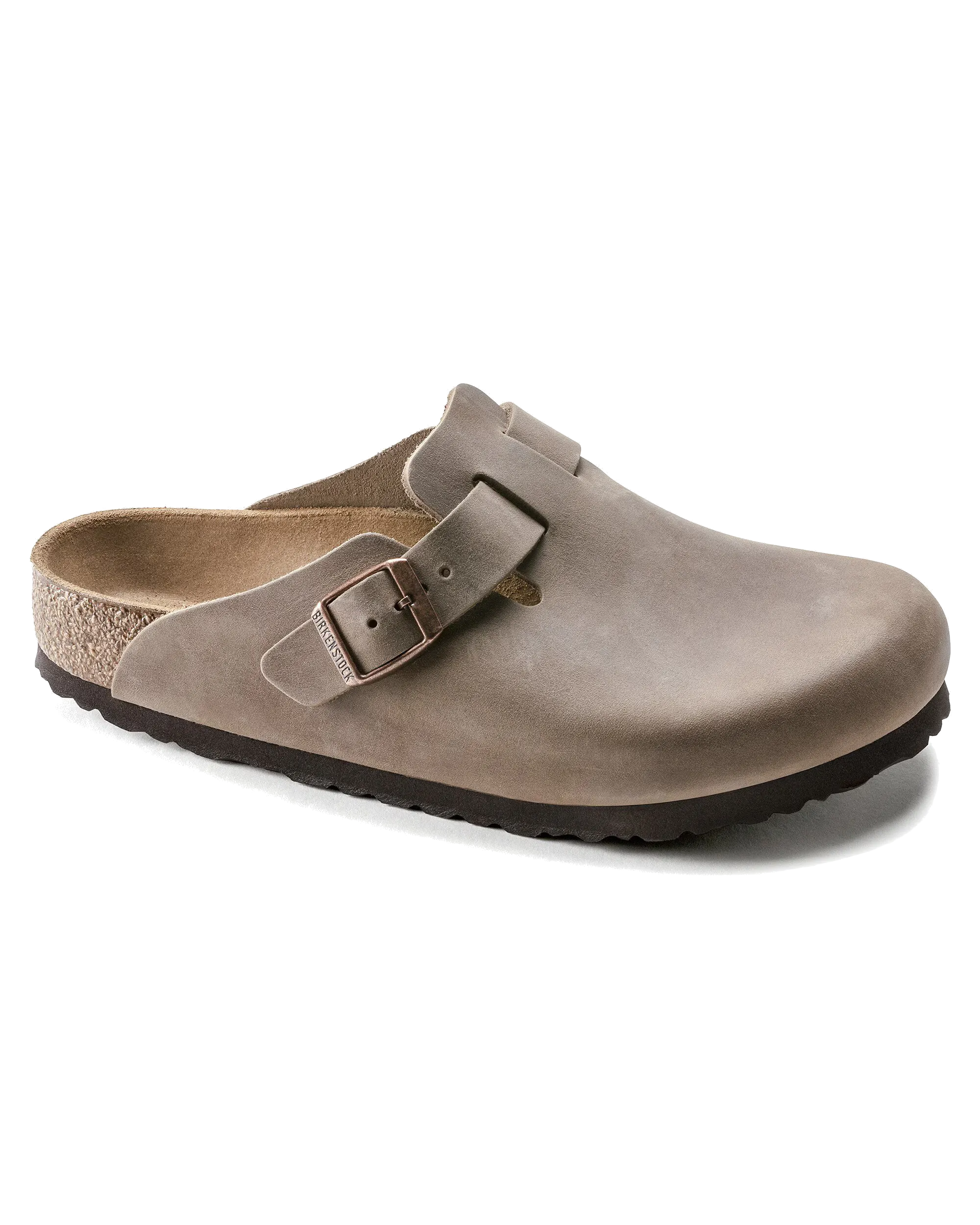 Birkenstock Shoes Boston Oiled Leather Sandals in Tobacco Brown
