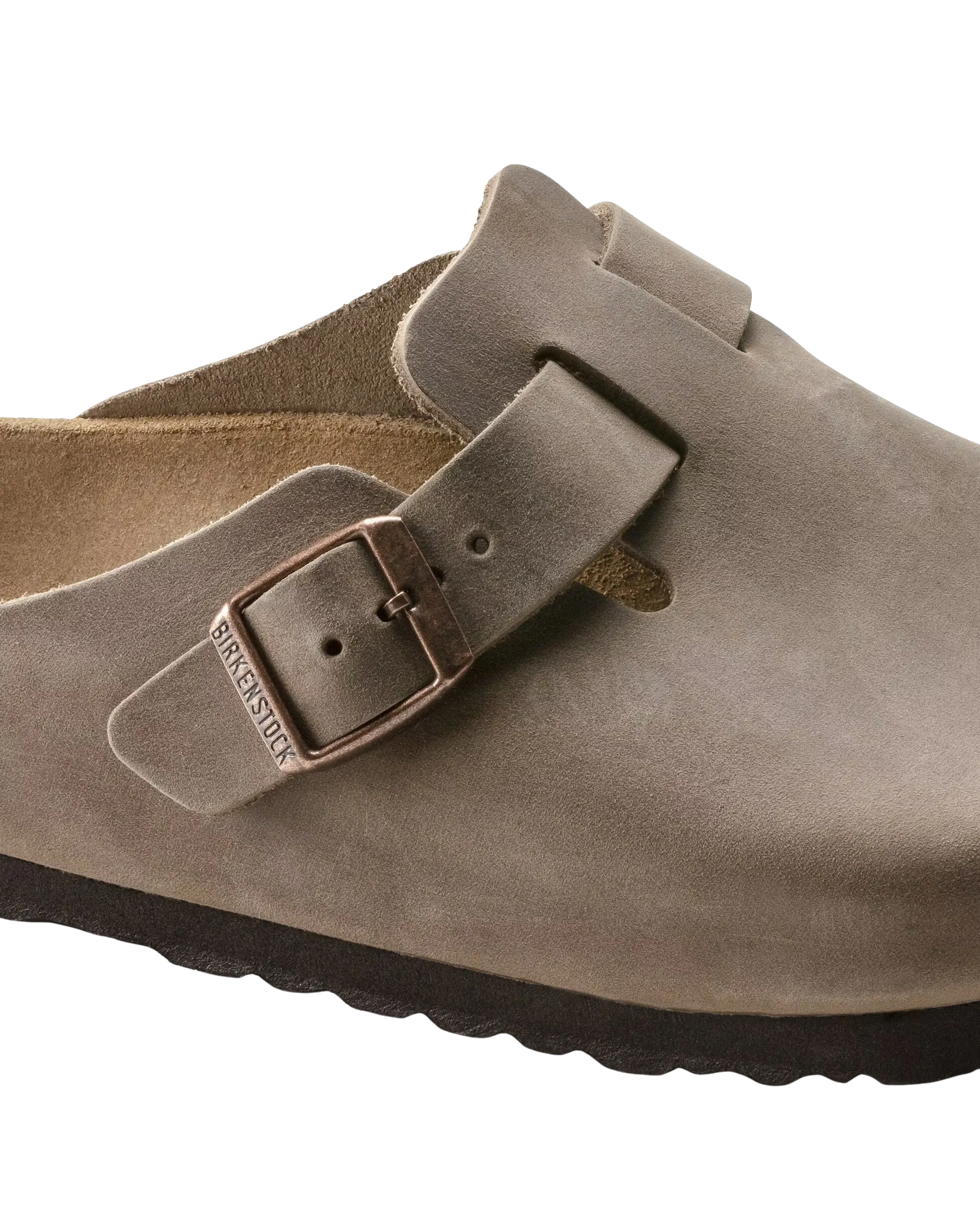 Birkenstock Shoes Boston Oiled Leather Sandals in Tobacco Brown