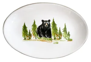 Black Bear Oval Platter toilet seat cover, slow close seat