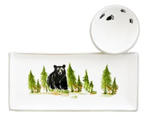 Black Bear Platter & Dip Bowl toilet seat cover, slow close seat