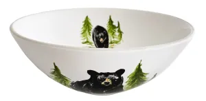 Black Bear Serving Bowl shower curtain, waterproof liner