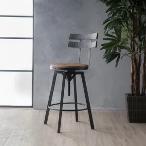 Black Brush Silver Firwood Adjustable Barstool - NH429992 bar stool, counter stool