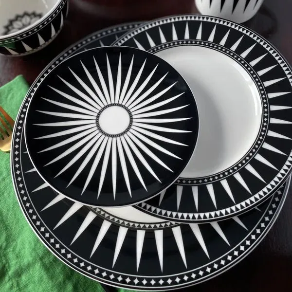 Black Burst Bone China Dinner Plate(s)