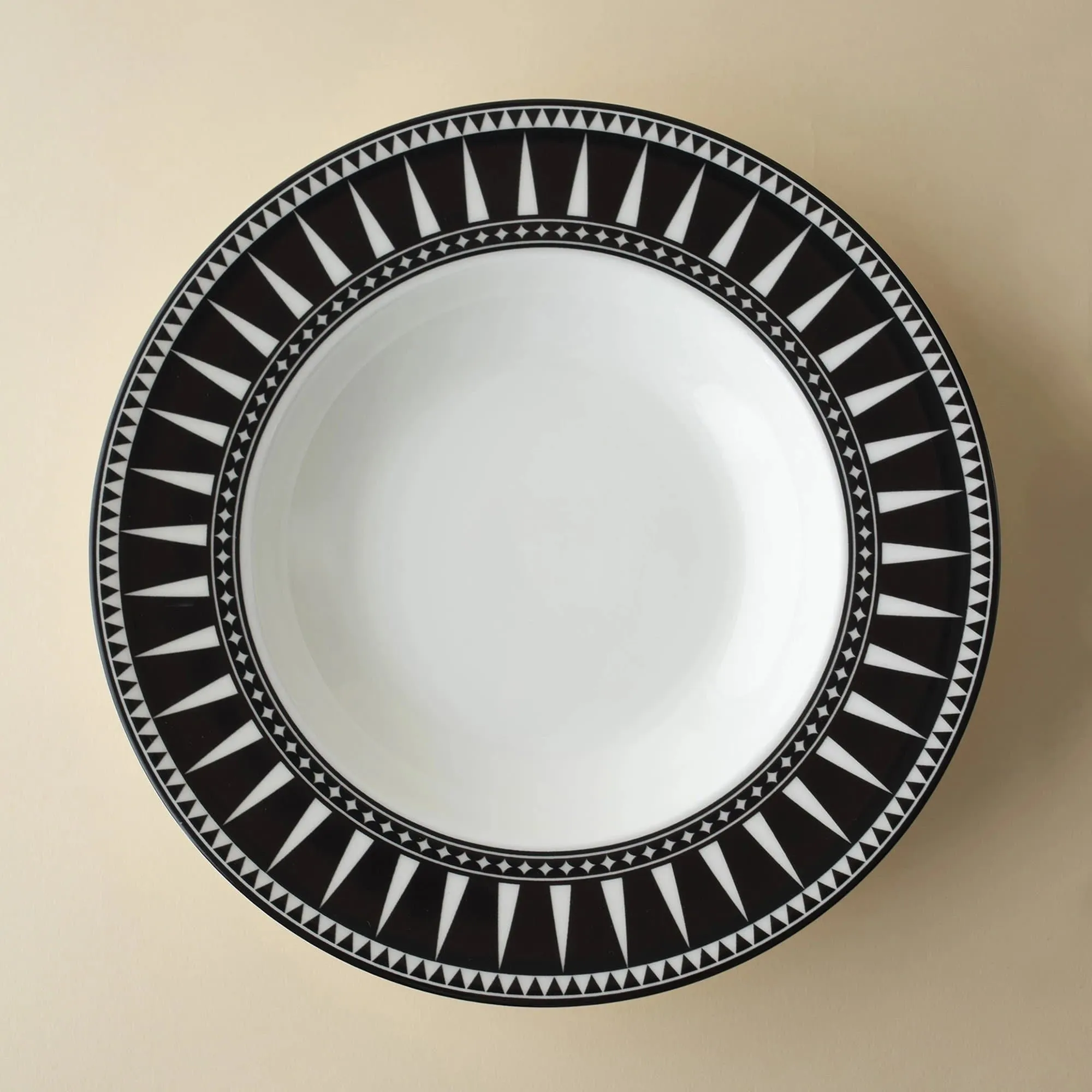 Black Burst Bone China Soup Bowl