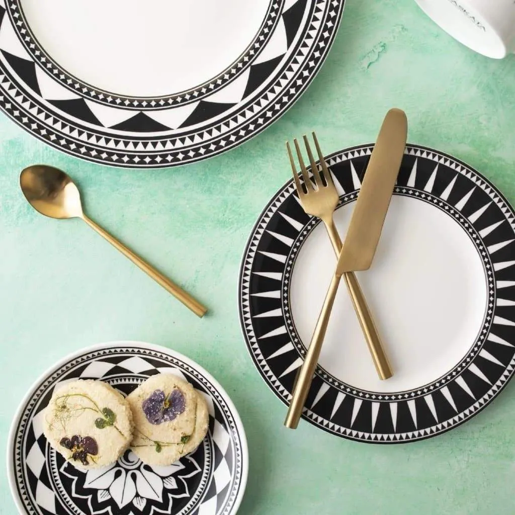 Black Burst Porcelain Salad Plate
