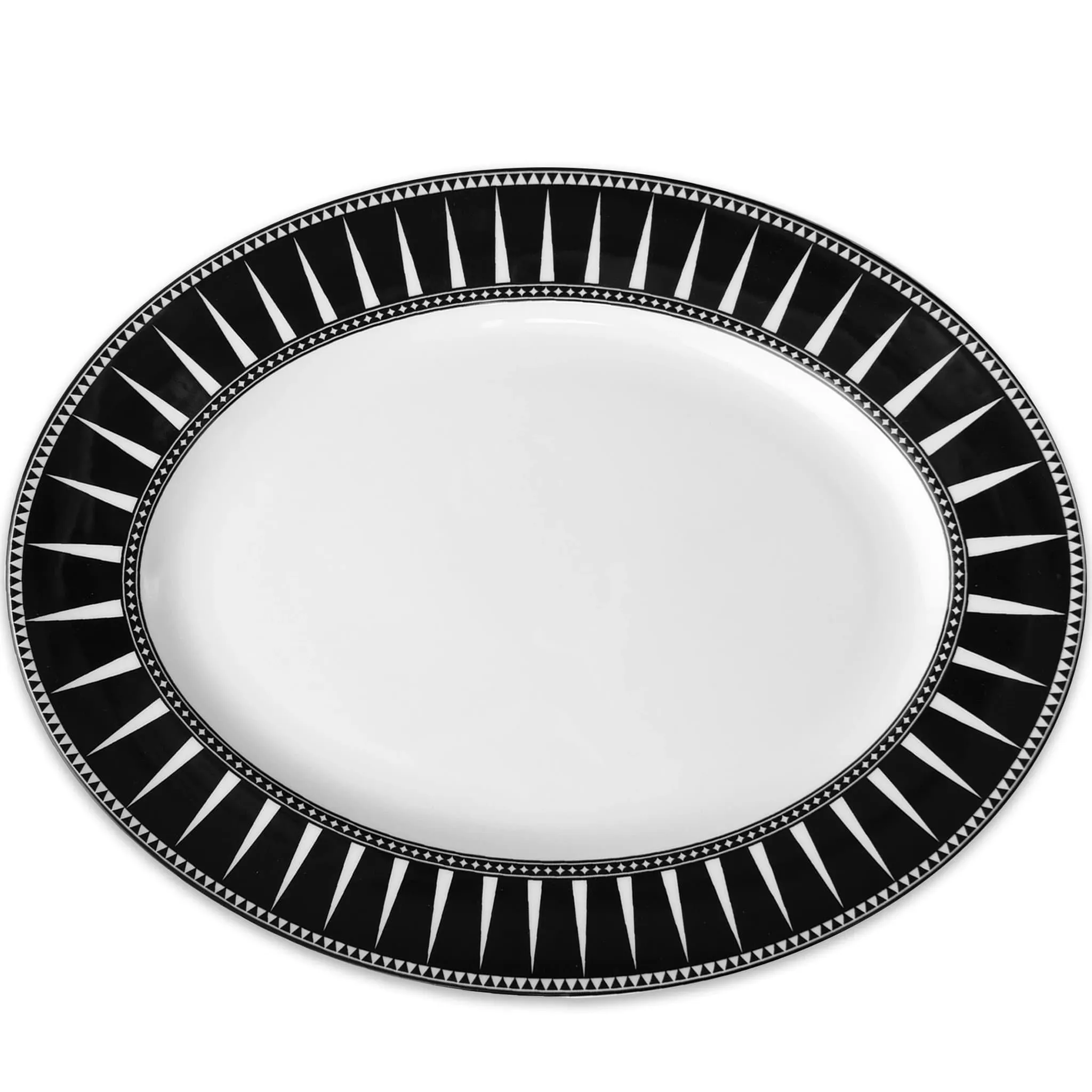 Black Burst Porcelain Serving Platter