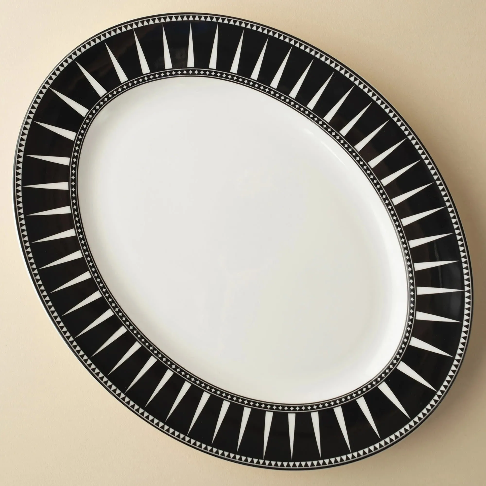 Black Burst Porcelain Serving Platter