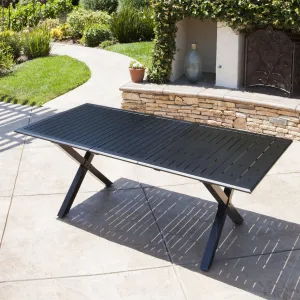 Black Cast Aluminum Expandable Outdoor Dining Table - NH270103 patio chairs, outdoor seating