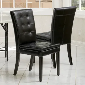 Black Leather Dining Chairs (Set of 2) - NH454712 dining table set, 6-piece dining set