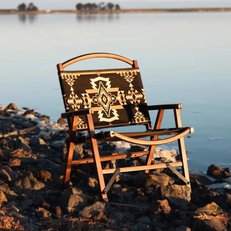 Black Rock Southwestern Folding Chair & Stool