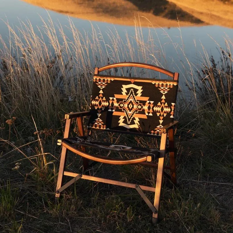 Black Rock Southwestern Folding Chair & Stool