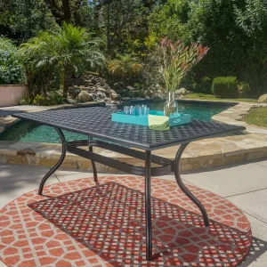 Black Sand Cast Aluminum Rectangle Table - NH215692 patio chairs, outdoor seating