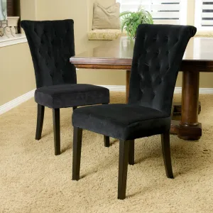 Black Velvet Dining Chairs (Set of 2) - NH675832 dining table set, 6-piece dining set