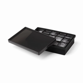 Black 15 Cube Silicone Ice Mold With Lid