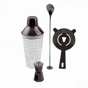 Black Mixology Shaker Tool Set 4 pc