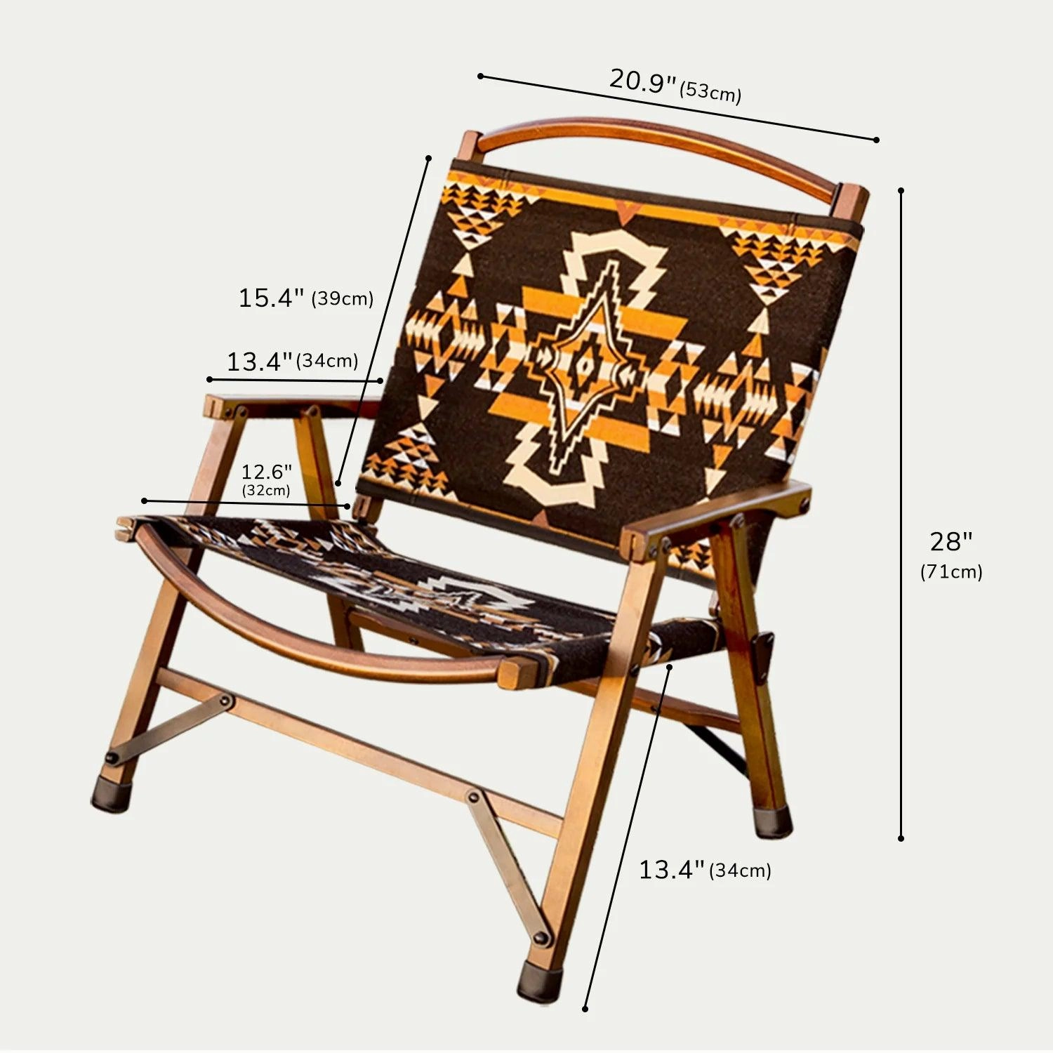 Black Rock Southwestern Folding Chair & Stool