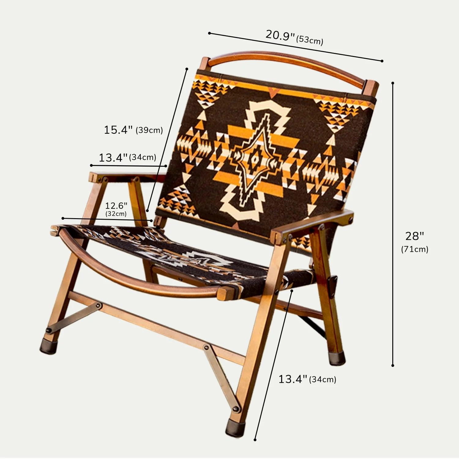 Black Rock Southwestern Folding Chair & Stool