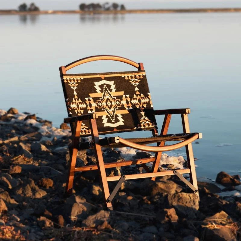 Black Rock Southwestern Folding Chair & Stool
