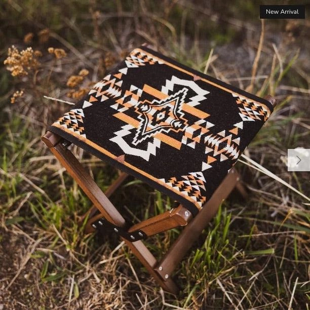 Black Rock Southwestern Folding Chair & Stool