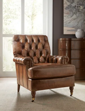 Blaze Tufted Leather Chair vanity mirror, wall mirror