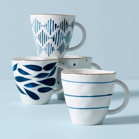Blue Bay Dessert Mugs - Set of 4