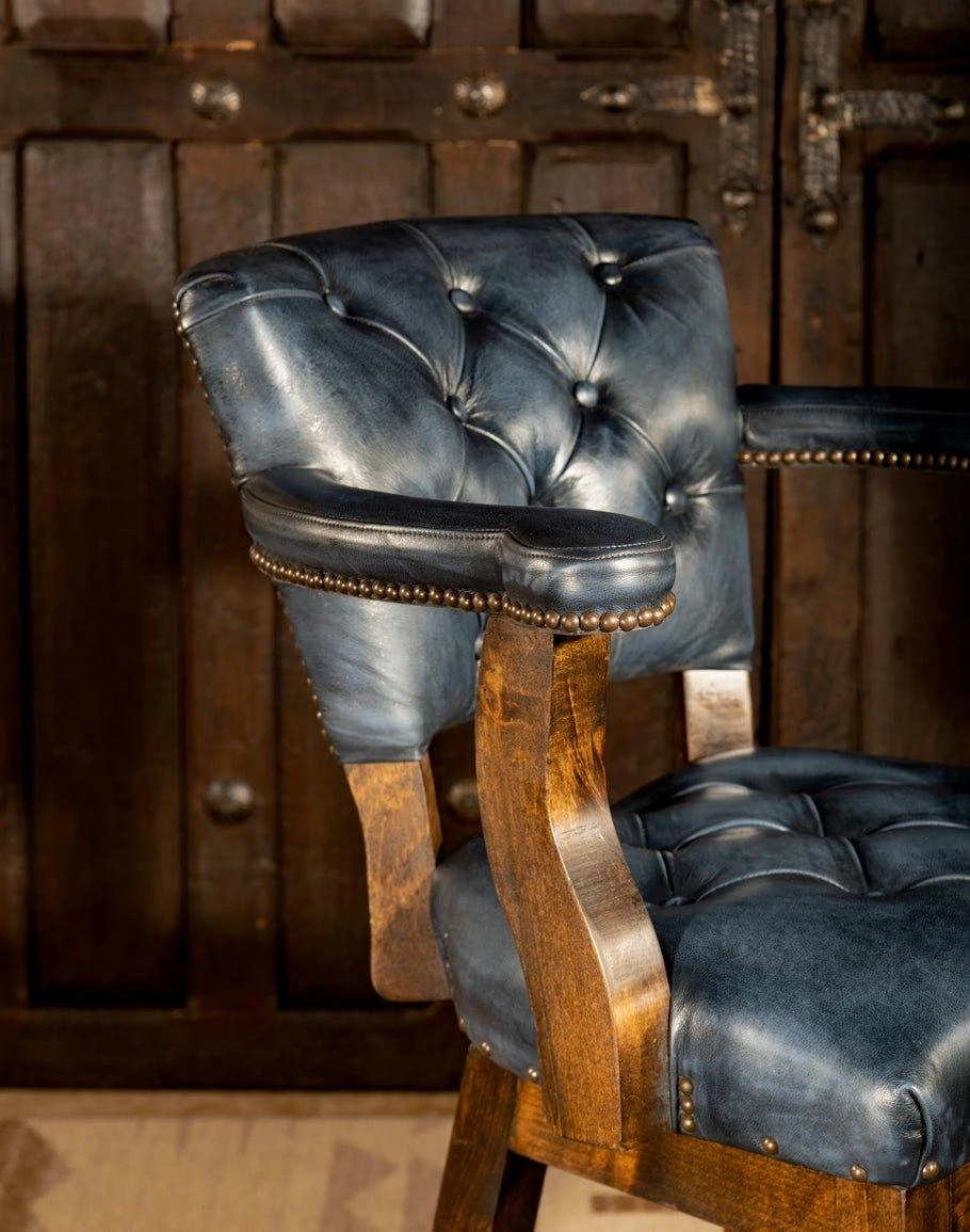 Blue Dust Leather Western Barstool