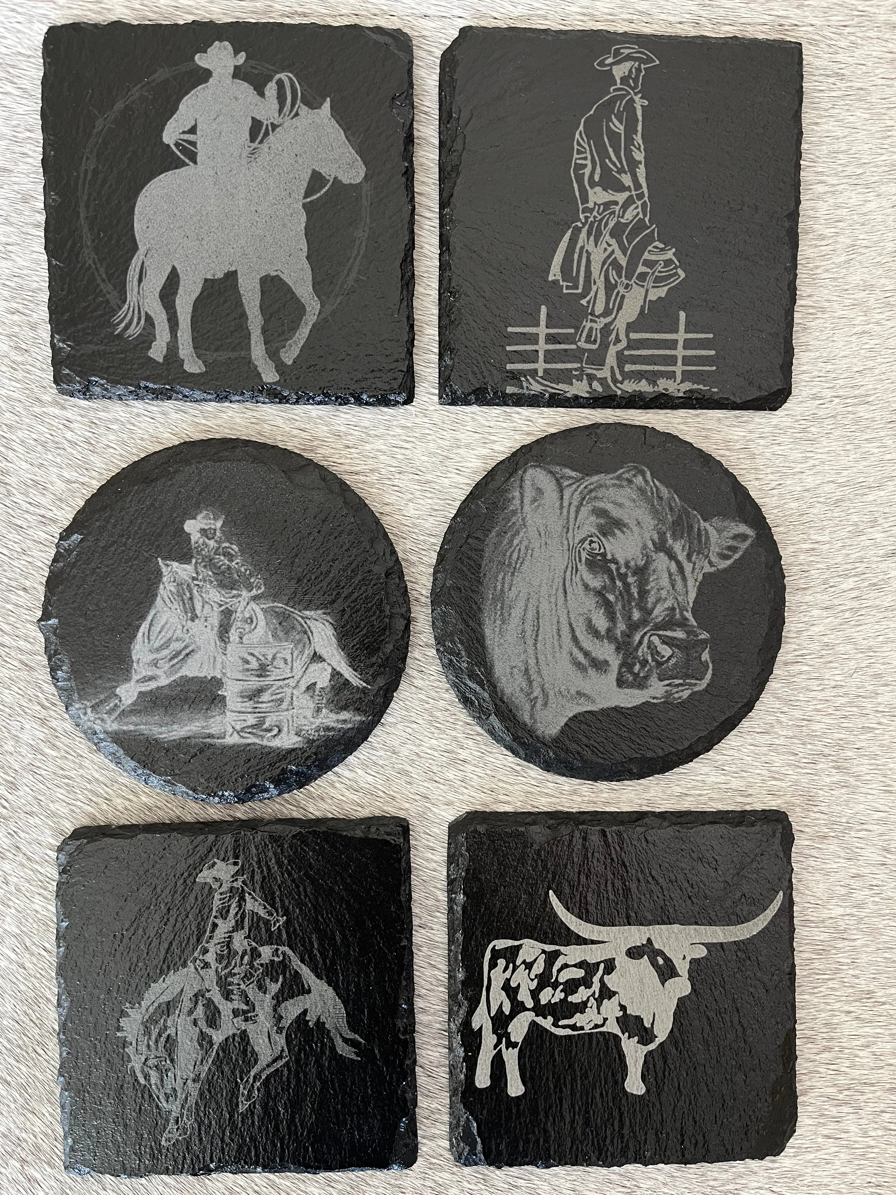BMB Western Slate Coasters - 4-pc blender, kitchen appliance