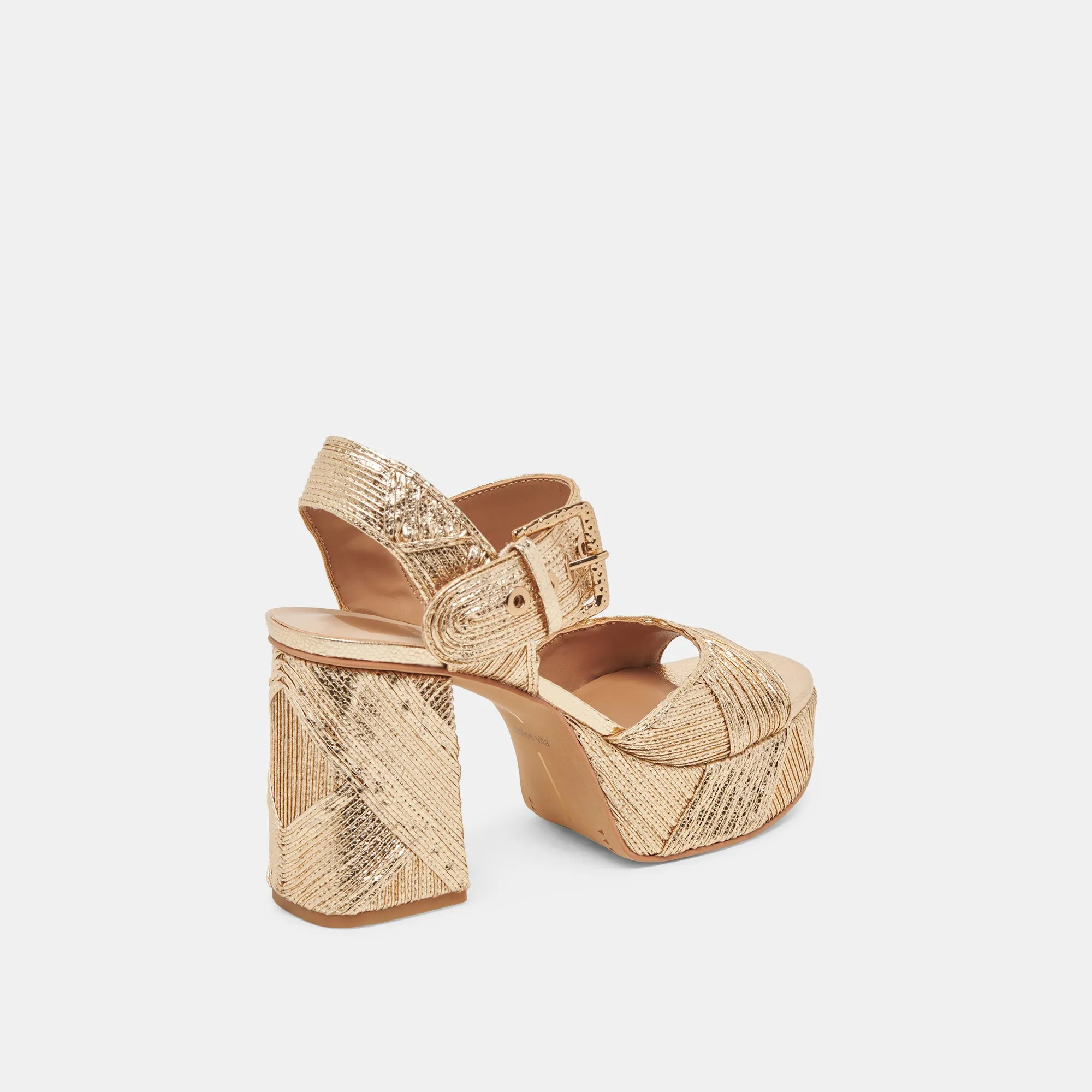 BOBBY DECO HEELS GOLD WOVEN STELLA