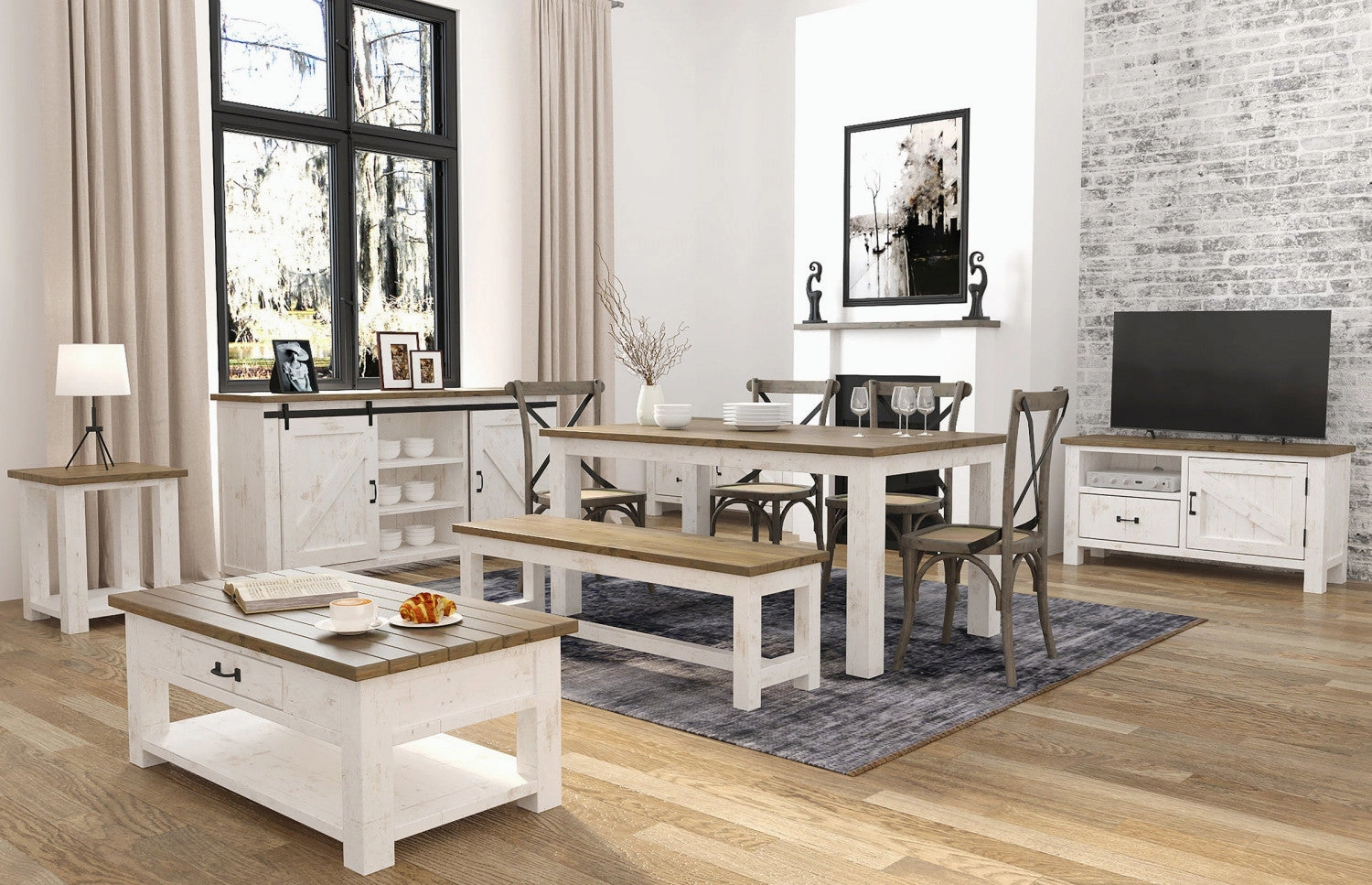 Borsgade Bench - White/Natural