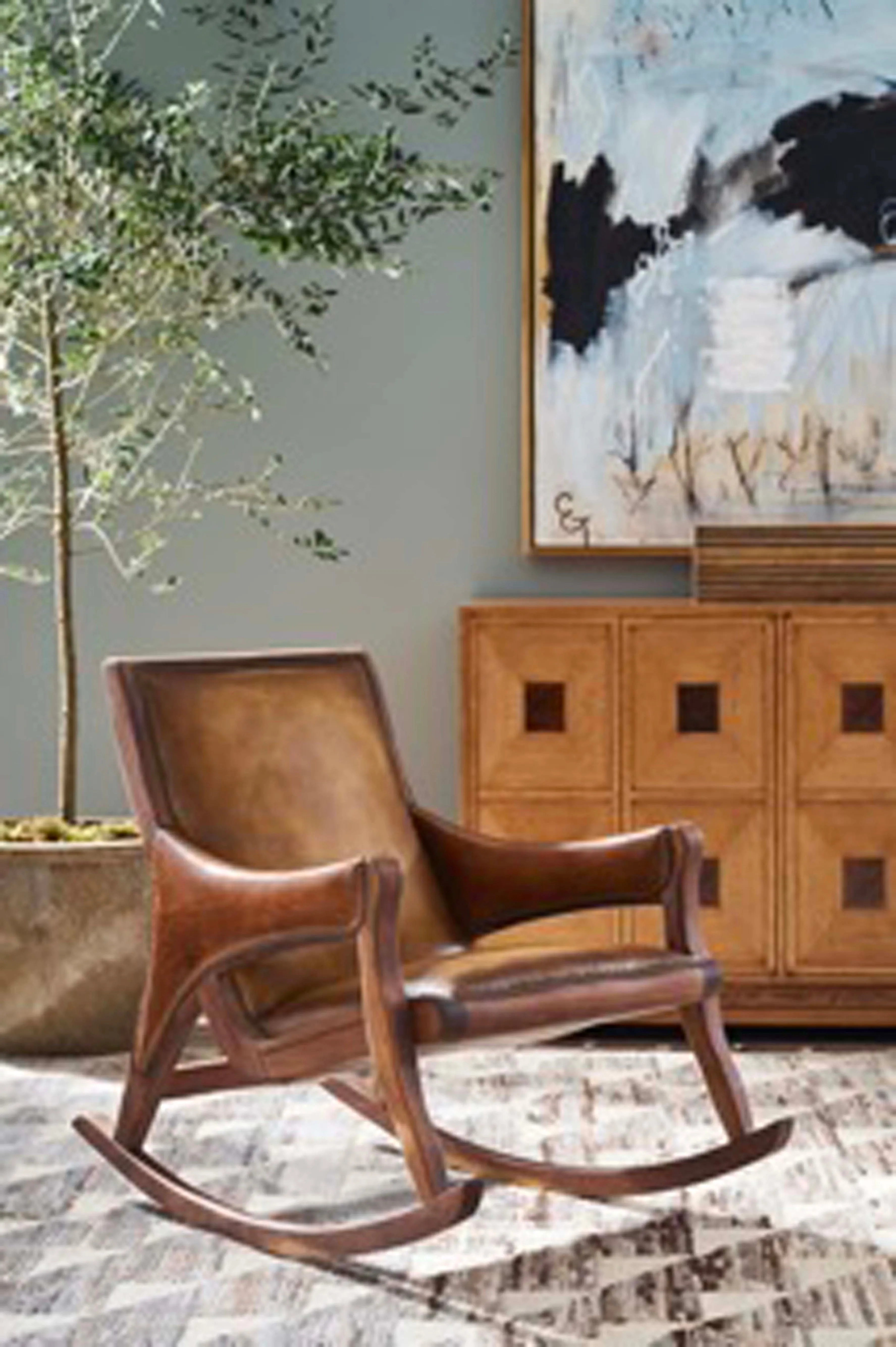 Bowen Leather Rocking Chair