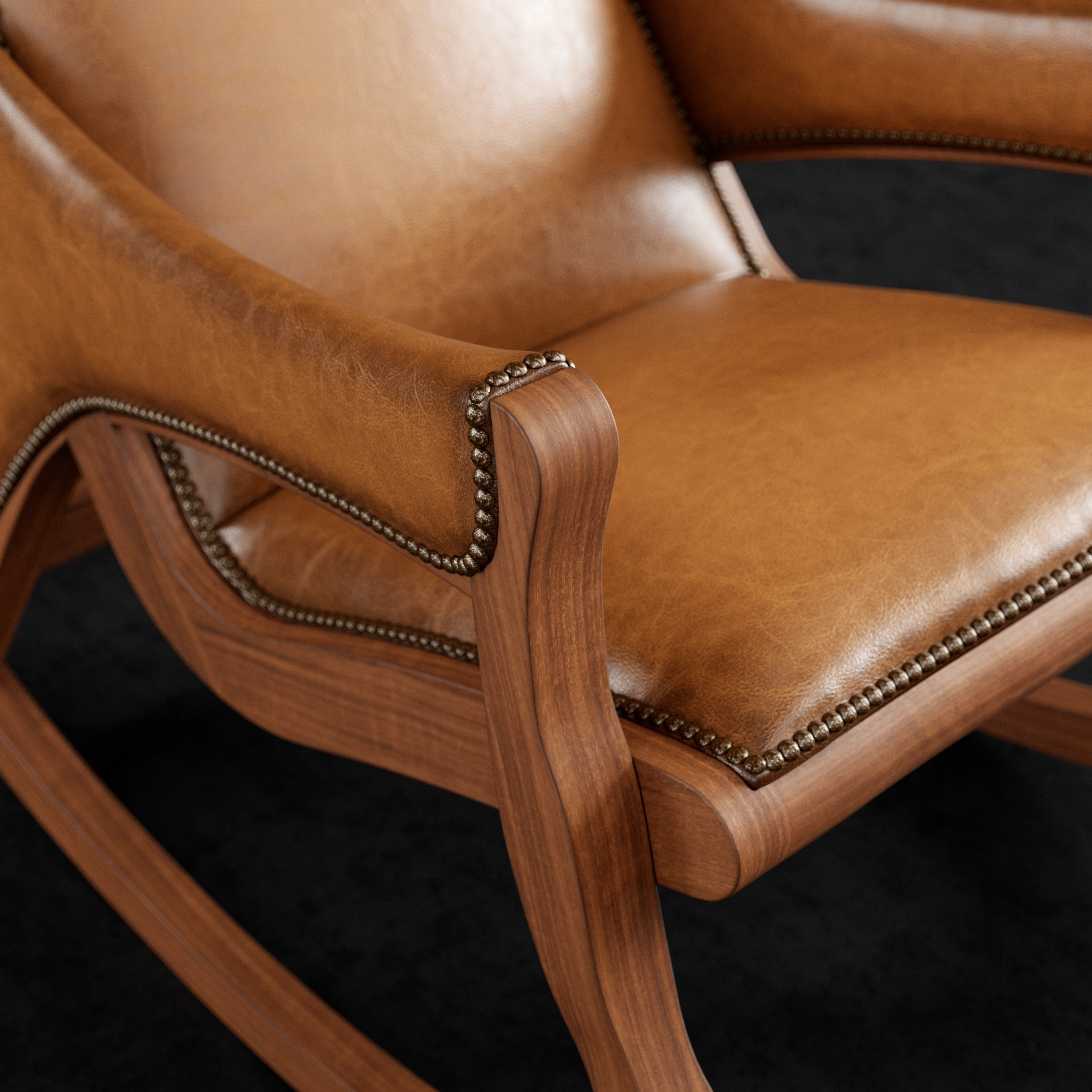 Bowen Leather Rocking Chair
