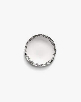 Bowl low S enchanted garden white - black Unity