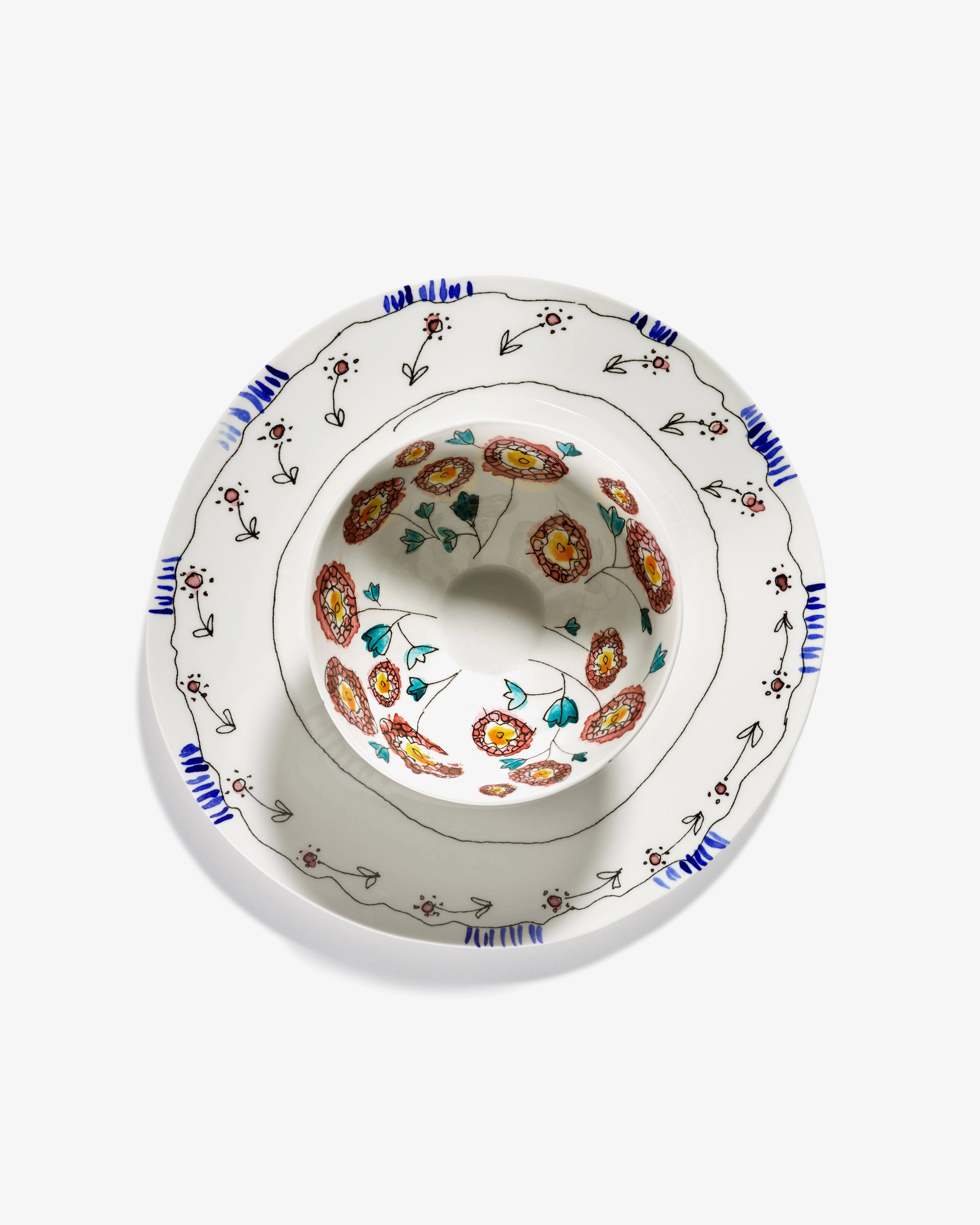 Bowl M Anemone milk Midnight Flowers