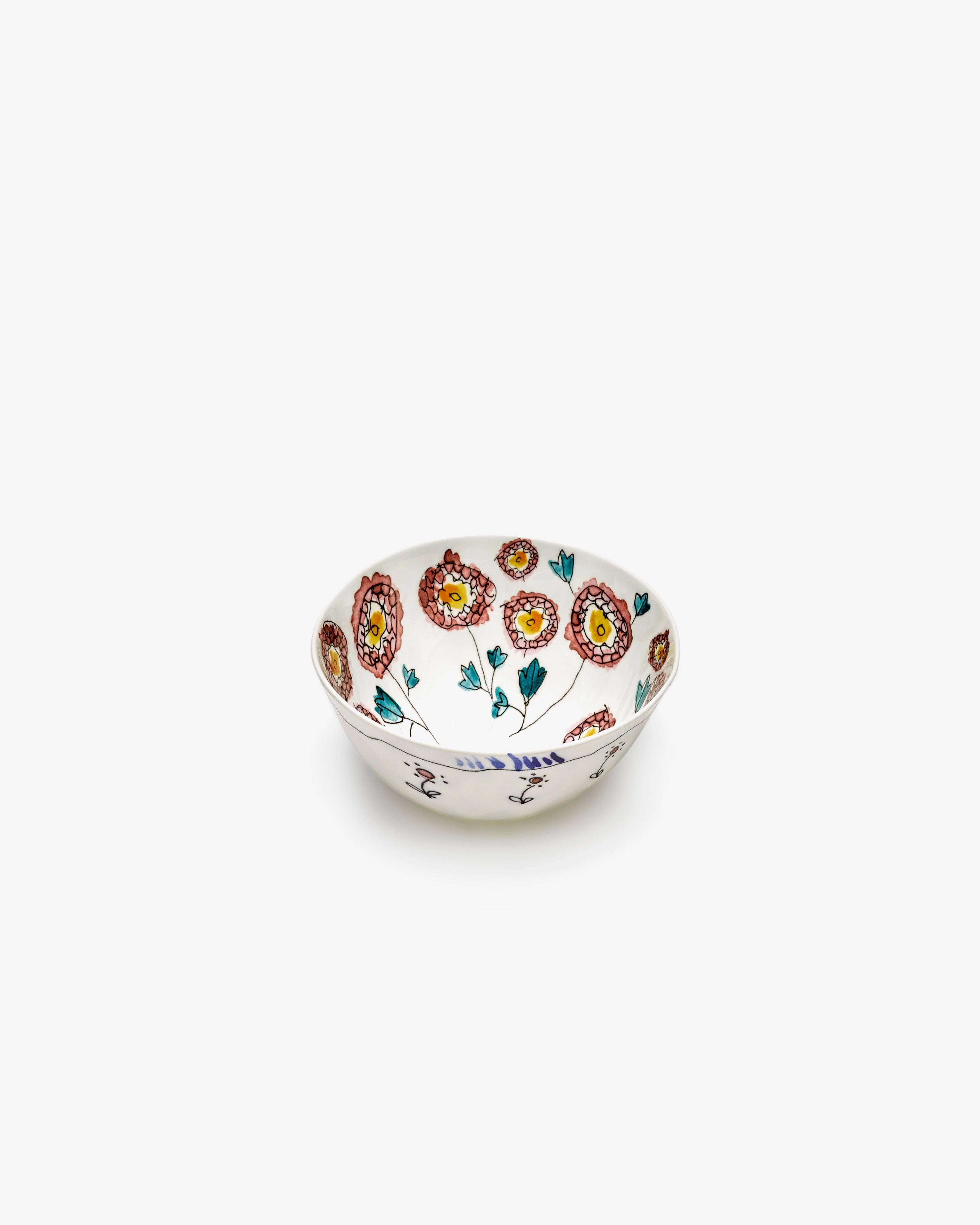 Bowl M Anemone milk Midnight Flowers